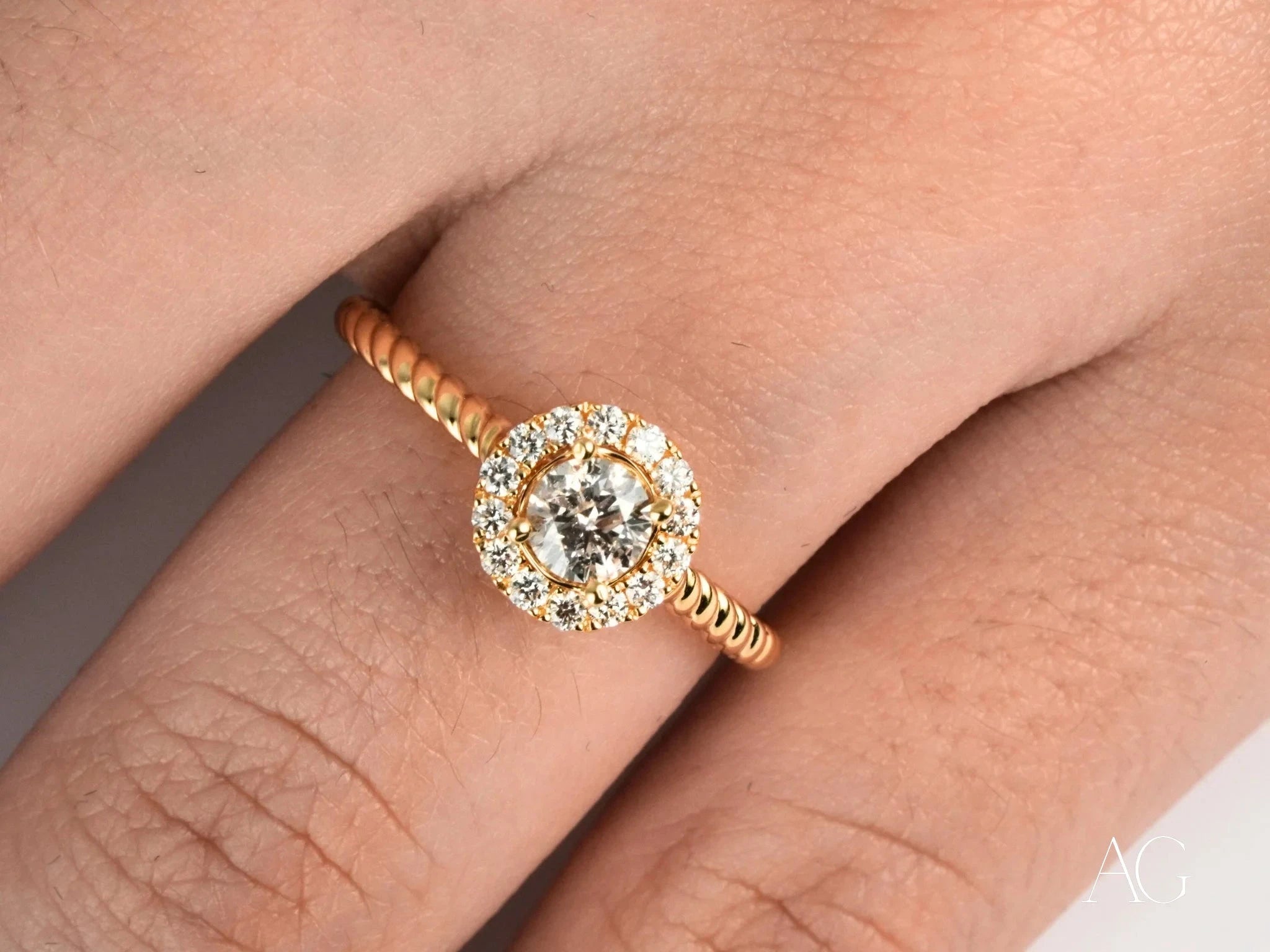 Twist of Grace Engagement Ring - Elegant Diamond Wedding Band for Women - Perfect for Proposals, Anniversaries & Romantic Occasions