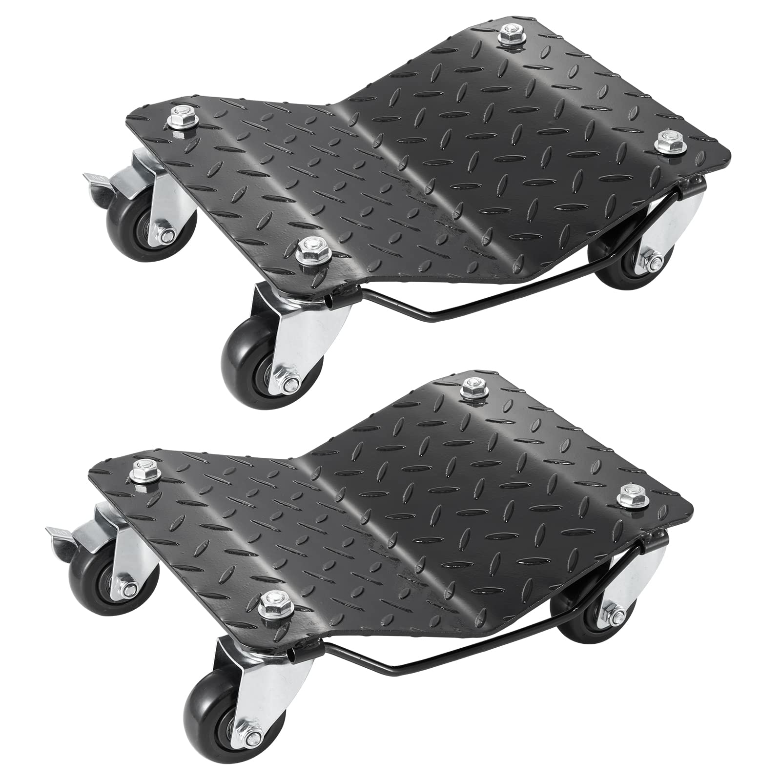 VEVOR 2-Piece Heavy-Duty Wheel Dolly Set - 3000 lbs Capacity Car Moving Dolly for Cars, Trucks, Trailers, Motorcycles & Boats - Perfect for Garage Repairs, Vehicle Storage & Auto Shop Maintenance