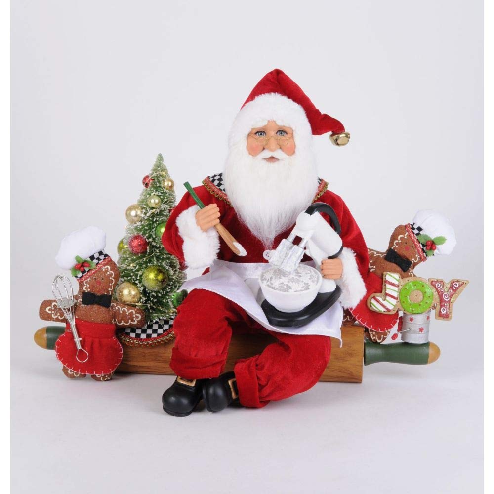 Handmade Lighted Santa Claus Figurine - 13 Inch Christmas Decor, Holiday Home Decoration & Collectible Gift | Perfect for Mantel, Tabletop, or Christmas Village Display
