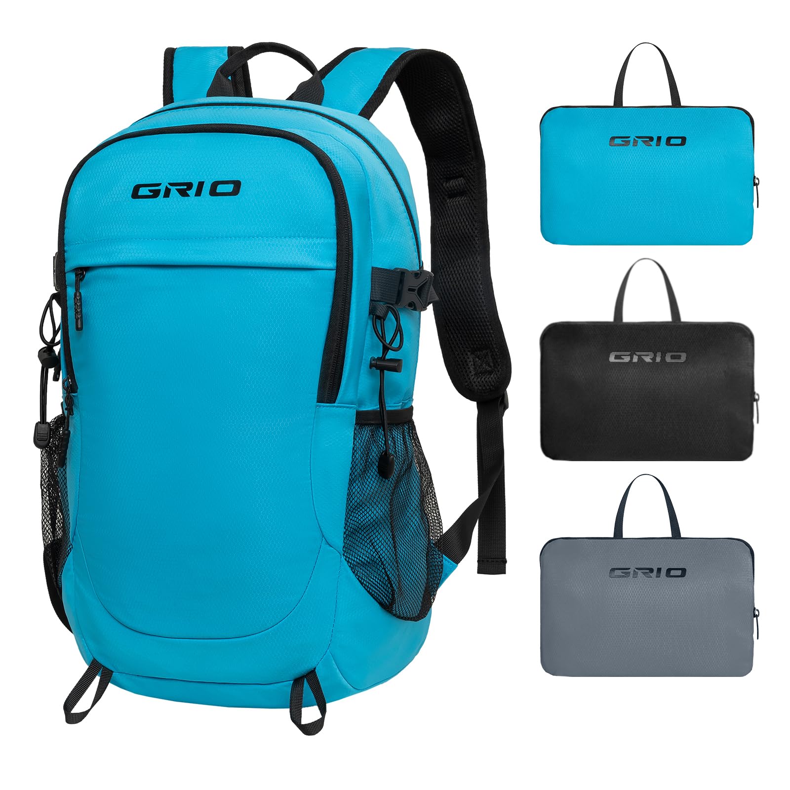 GRIO 40L Lightweight Hiking Backpack for Men & Women - Waterproof Travel Daypack for Outdoor Camping, Trekking, Mountaineering & Sports - Compact Foldable Backpack for Daily Use & Adventure Activities