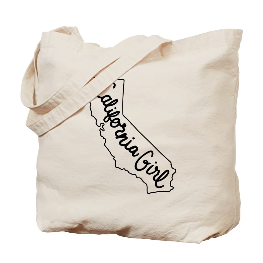 California Girl Tote Bag - Natural Canvas Reusable Shopping Bag for Women - Eco-Friendly Grocery, Beach & Everyday Use