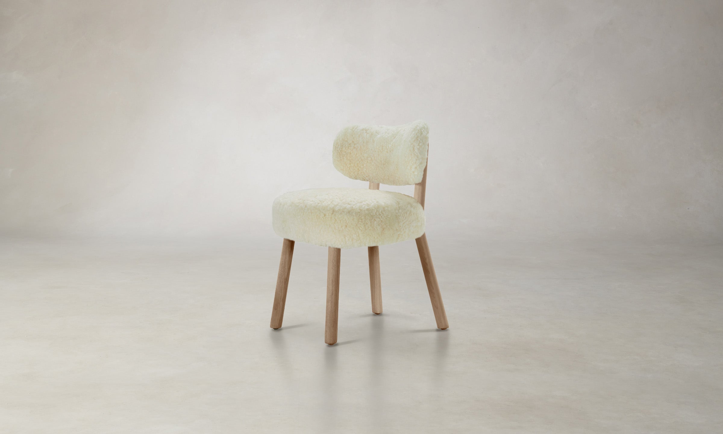 The Jane Dining Chair - Shearling Ivory Upholstered Modern Accent Chair for Dining Room, Kitchen, or Office - Cozy & Stylish Seating Solution