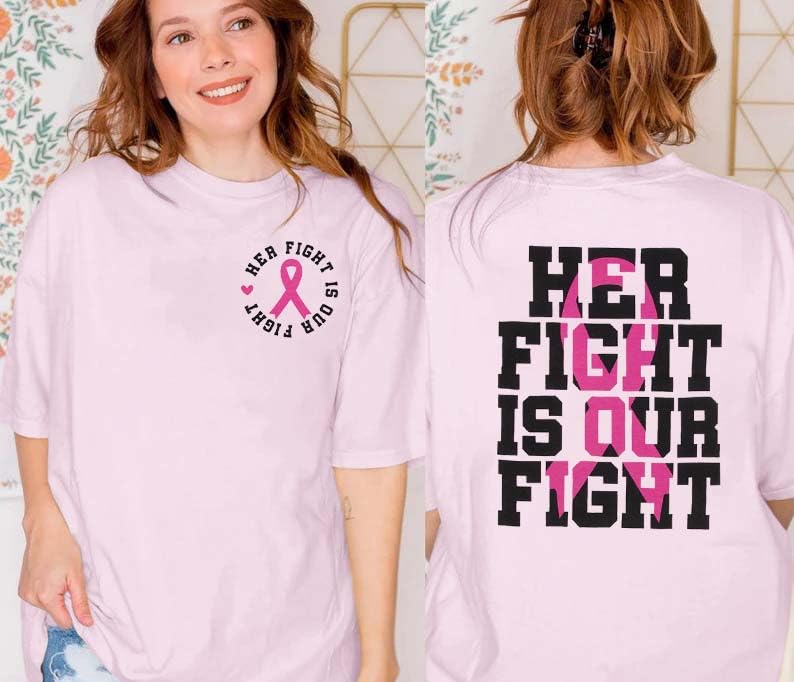 Breast Cancer Tshirt for Women - Pink Ribbon Shirt for Support & Awareness