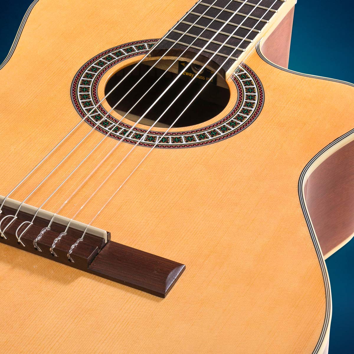 Hola! Music™ Cutaway Classical Guitar 39 Inch Full Size HG-39C with Savarez™ Nylon Strings - Natural Gloss Finish & Free Padded Gig Bag - Perfect for Beginners, Performances & Studio Recording