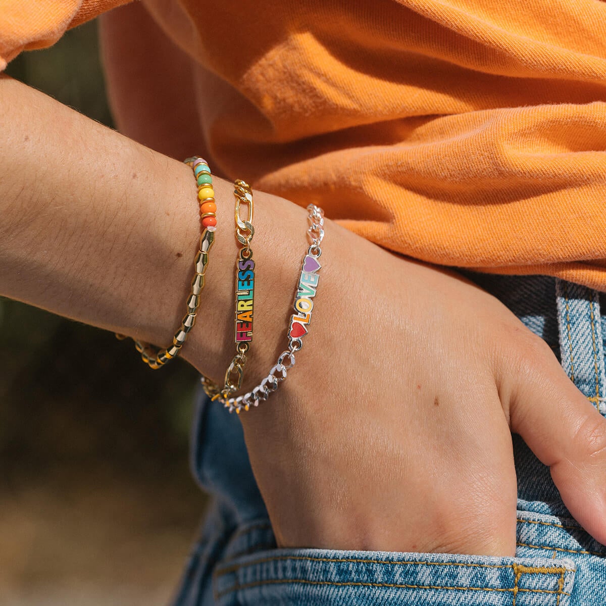 Love Multicolored Stretch Bracelet for Women - Adjustable Beaded Elastic Wristband - Perfect for Gifts, Parties, and Everyday Wear
