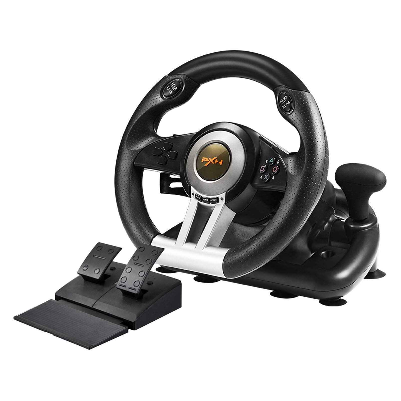 PXN V3II Racing Wheel - USB Steering Wheel with Pedals for PC, PS4, Xbox & Switch - Perfect for Racing Sims & Gaming