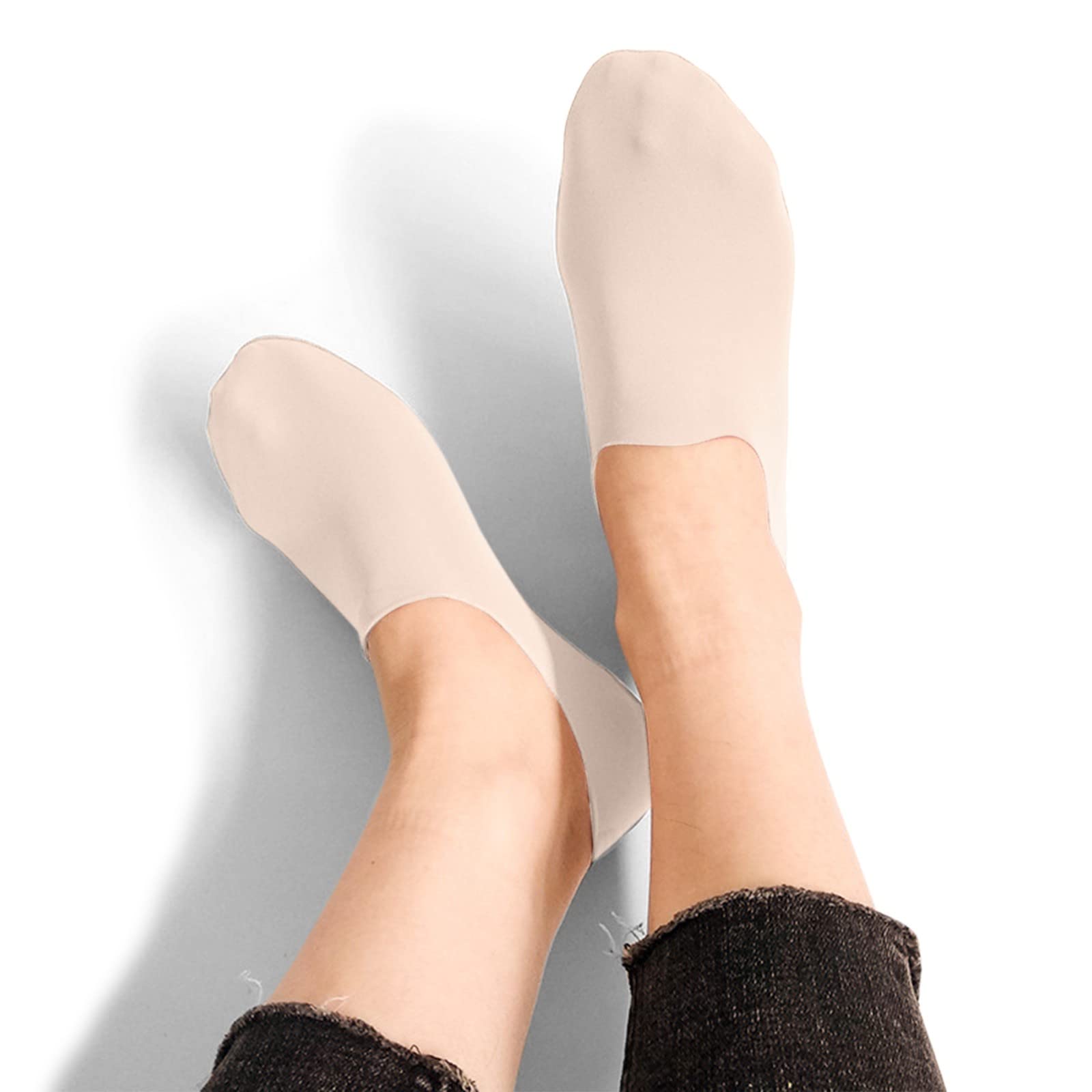 Non-Slip Gripper Slipper Socks for Women - Breathable Comfort Invisible Hidden Socks for Indoor, Lounge & Home Wear - Cozy House Shoes with Anti-Skid Soles