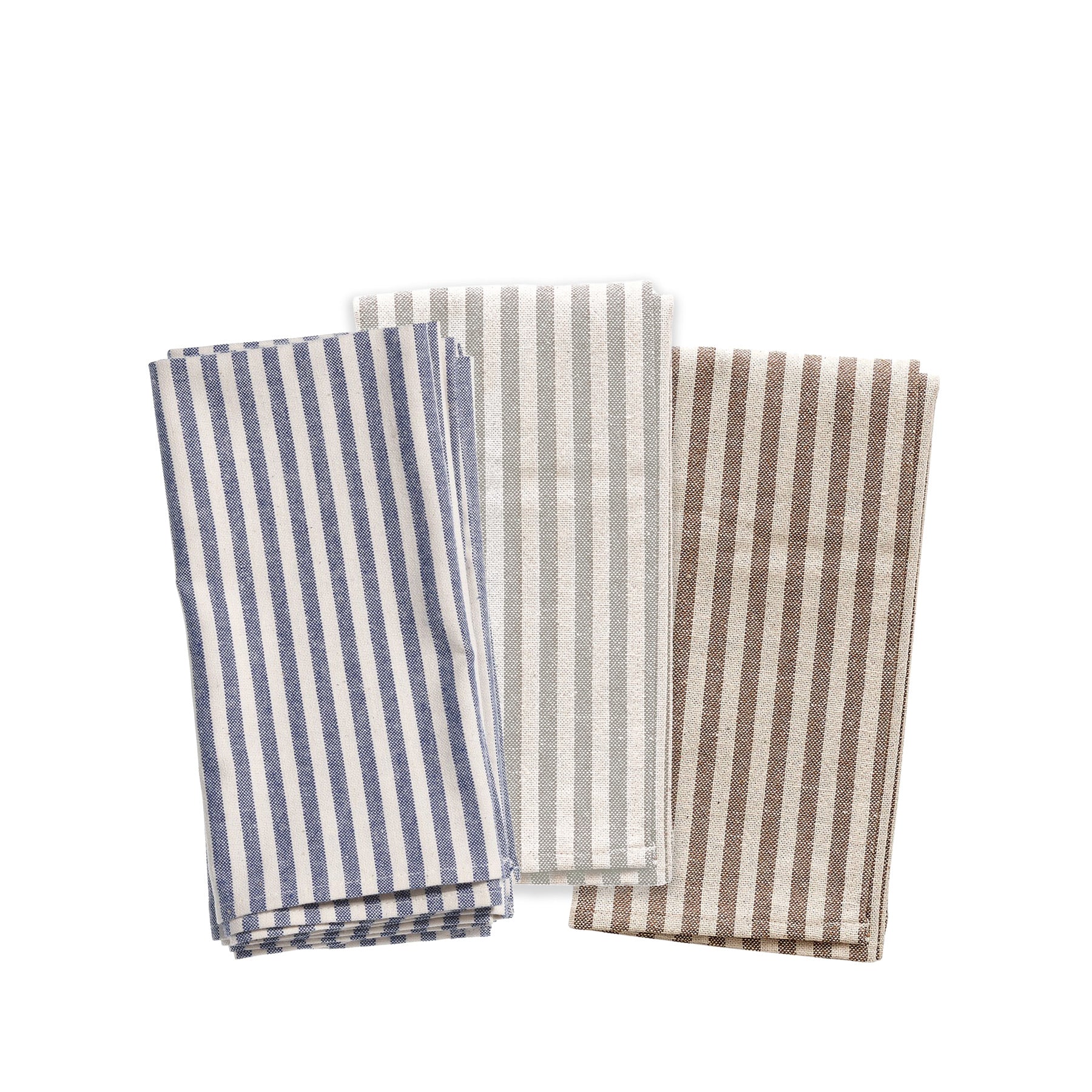 Organic Cotton Ticking Stripe Napkins Set of 4 - Premium Eco-Friendly Table Linens for Dinner Parties, Weddings & Everyday Use