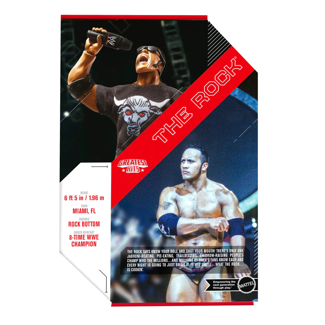 WWE Ultimate Edition Greatest Hits The Rock Action Figure - Collectible Wrestling Toy for Fans & Display - Perfect for Home Decor, Gifts, and WWE Memorabilia Collections