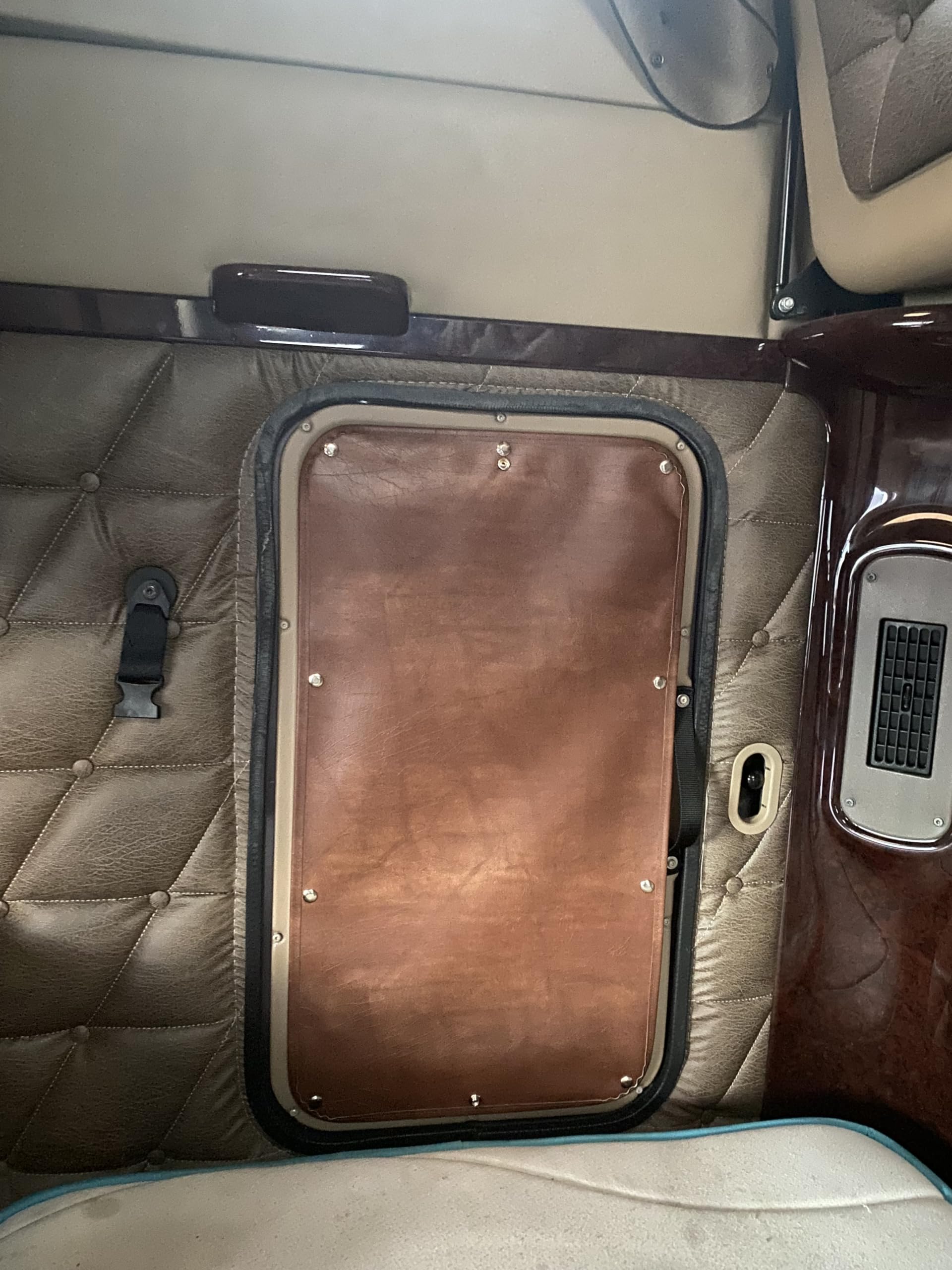 Freightliner Coronado Century Emergency Door Curtain - Light Brown Truck Door Cover & Window Shade for Semi Cab Privacy & Sun Protection | Heavy Duty Commercial Vehicle Accessory for Truckers & Fleet Owners