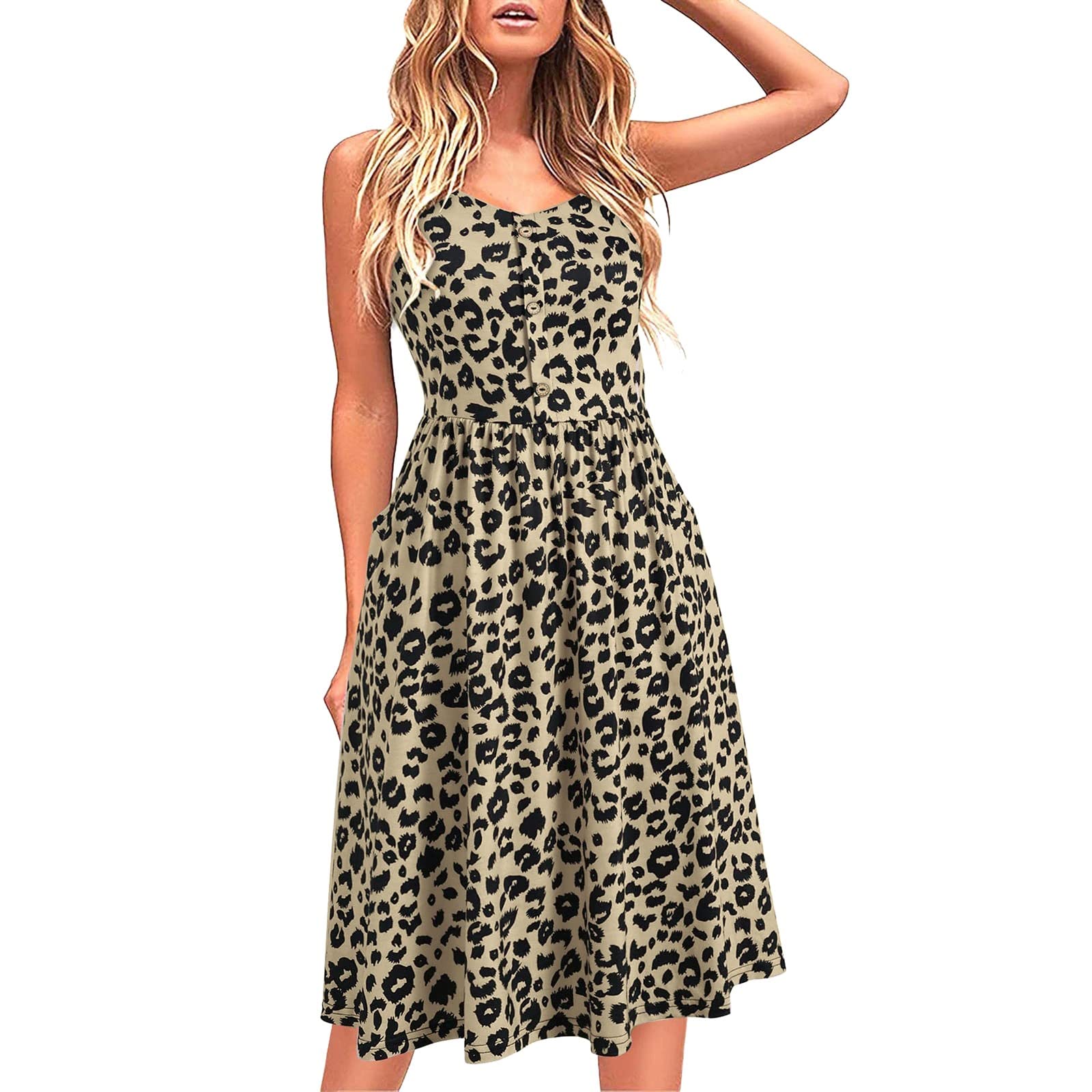 Women's Summer Dress - Casual Loose Sleeveless Maxi Sundress with Side Slit | Perfect for Beach Vacations, Pool Parties & Summer Outings