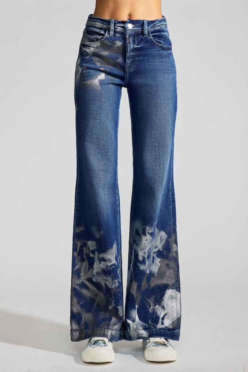 Rosaline Premium High-Rise Holly Flare Jeans for Women - Trendy Bootcut Denim Pants for Casual & Office Wear