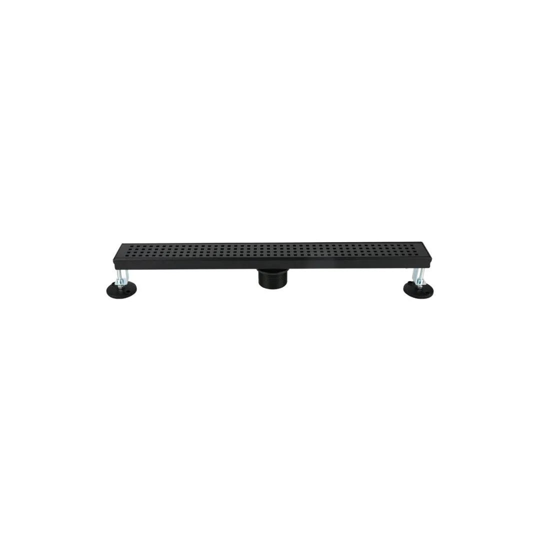 Linear Drain Slot Square Grid Small Squares 48 Matte Black - Premium Bathroom & Shower Drain for Modern Home Design