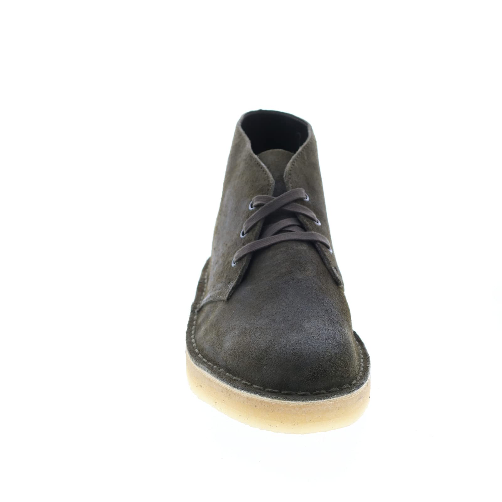 Clarks Men's Desert Coal Green Leather Desert Boots - Size 12 | Comfortable Casual Shoes for Outdoor Walking, Travel & Everyday Wear