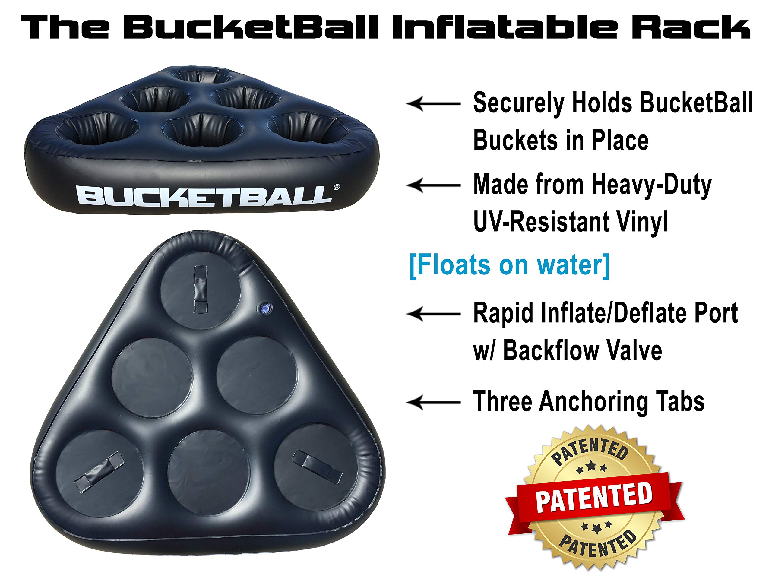 BucketBall Team Color Edition Party Pack (Light Blue/White) - Original Giant Yard Pong Game for Outdoor Fun | Perfect for Camping, Beach, Lawn, Tailgate Parties & Family Gatherings