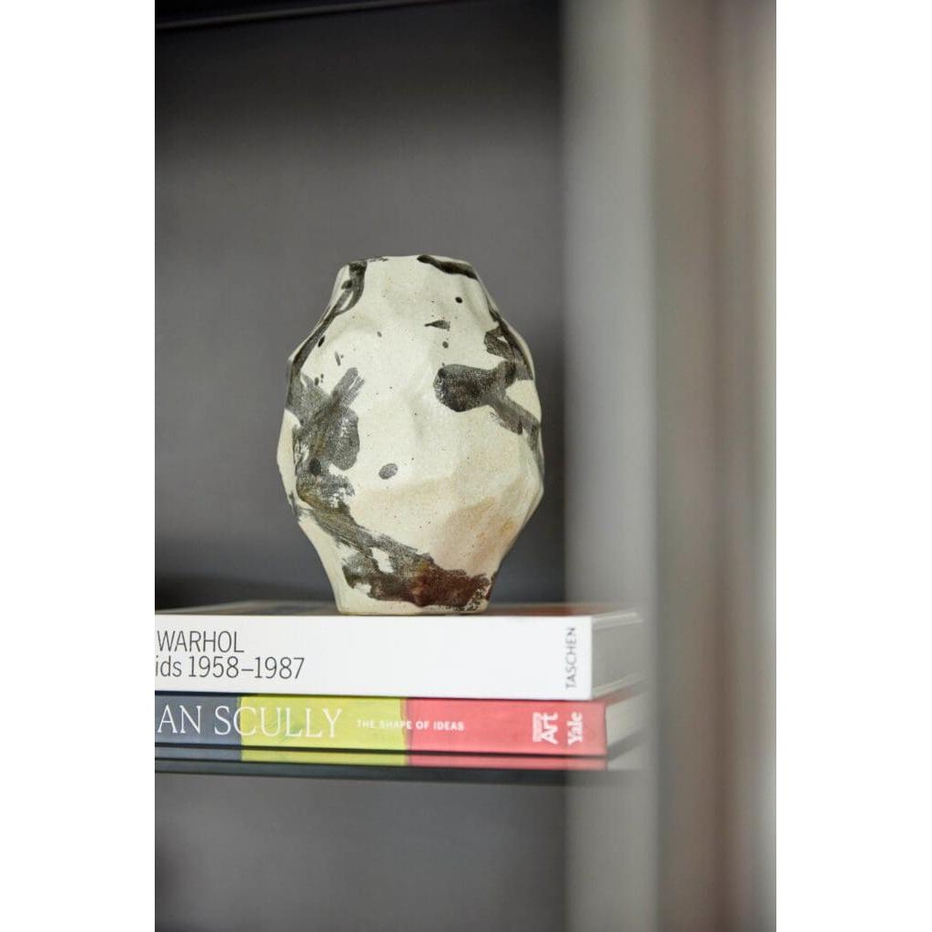 Cyan Design 10941 Modern Vase - Black and White Small Ceramic Home Decor - Perfect for Living Room, Dining Table & Office Desk Centerpiece