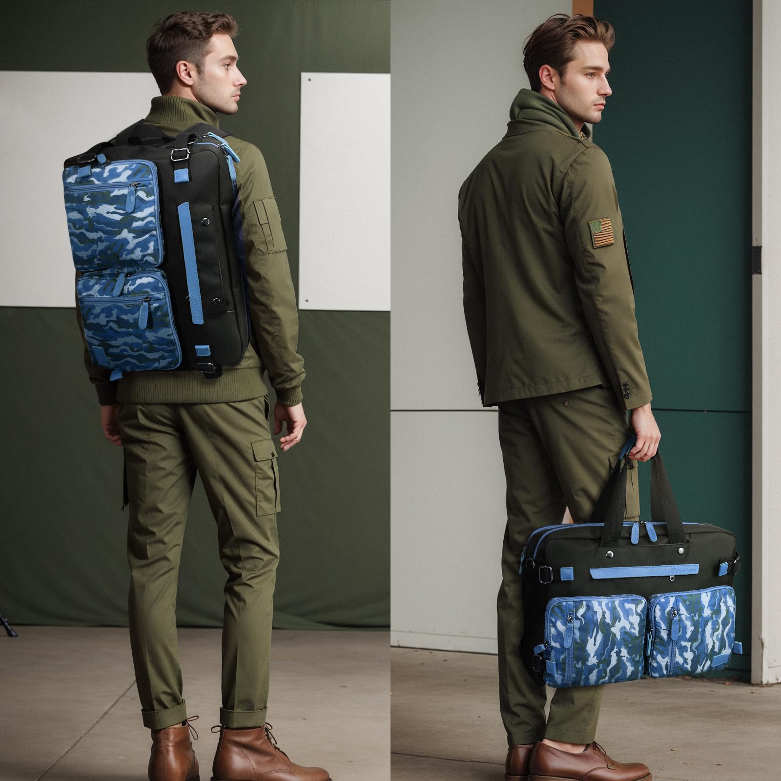 3 in 1 Laptop Backpack for Men - 17.3 Inch Business Computer Bag & Work Briefcase - Water Resistant Titan Sea - Perfect for Office, Travel & College Commute
