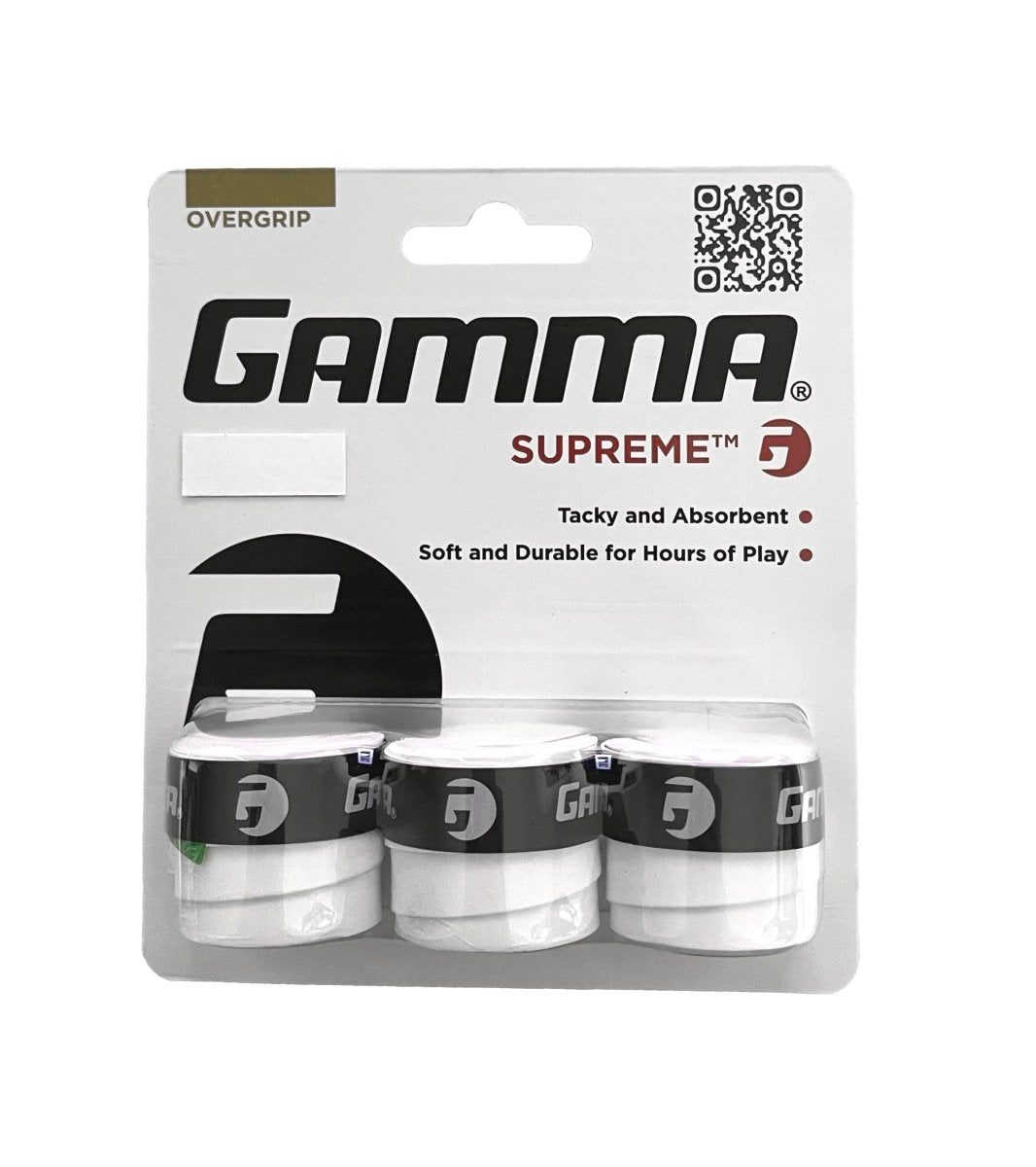 Gamma Supreme Overgrip - 3 Pack | Premium Tennis Racket Grip Tape for Enhanced Comfort & Sweat Absorption | Perfect for Tennis, Badminton & Racquetball Players