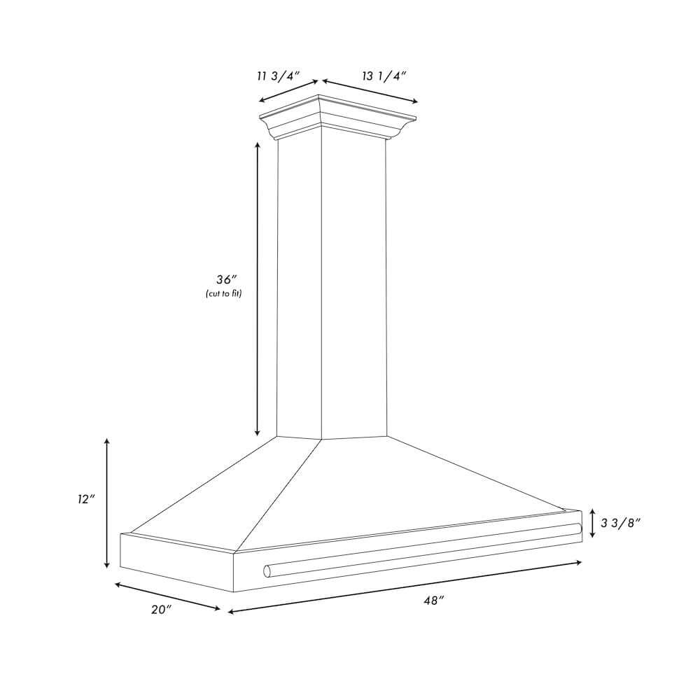 ZLINE Convertible Black Stainless Steel Wall Mount Range Hood with Black Stainless Steel Handle (BSKB4X) - Powerful Kitchen Ventilation for Modern Homes, Perfect for Cooking, Grilling & Baking