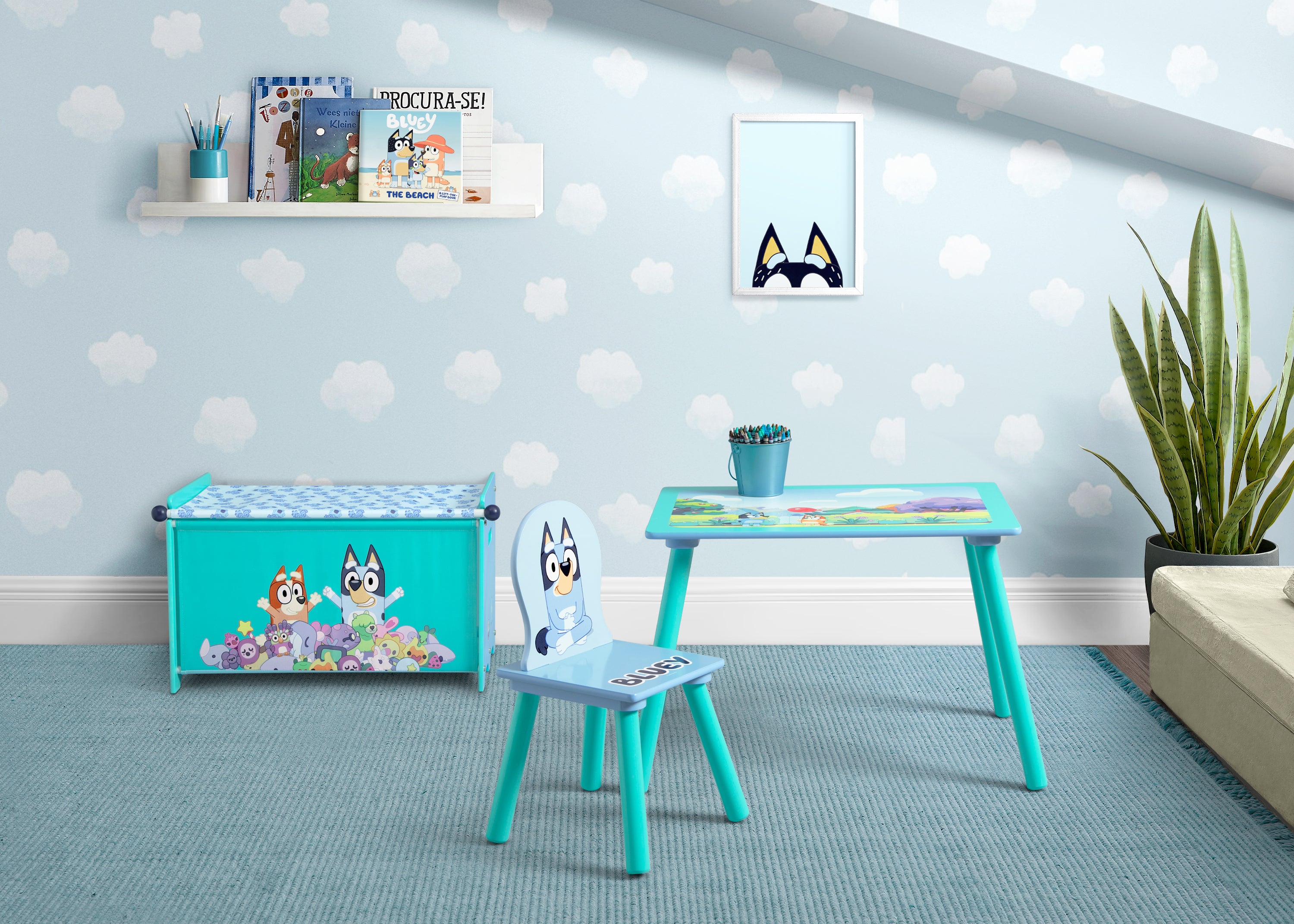 Bluey 3-Piece Toddler Playroom Set - Kids Play Tent, Play Mat & Storage Organizer for Fun Indoor Activities & Playroom Decor
