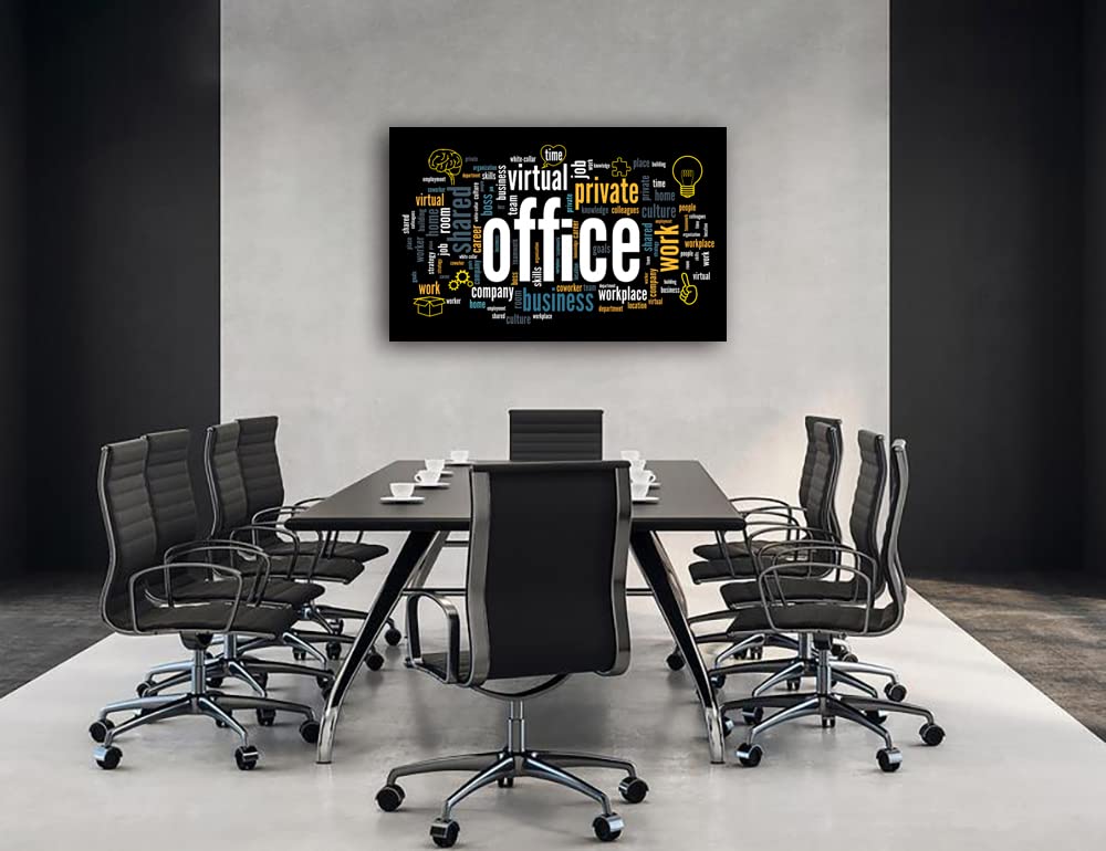 Motivational Office Canvas Wall Art - Inspirational Entrepreneur Business Quotes - Modern Large Framed Paintings - Easy to Hang - Perfect for Home Office, Workspace & Corporate Decor