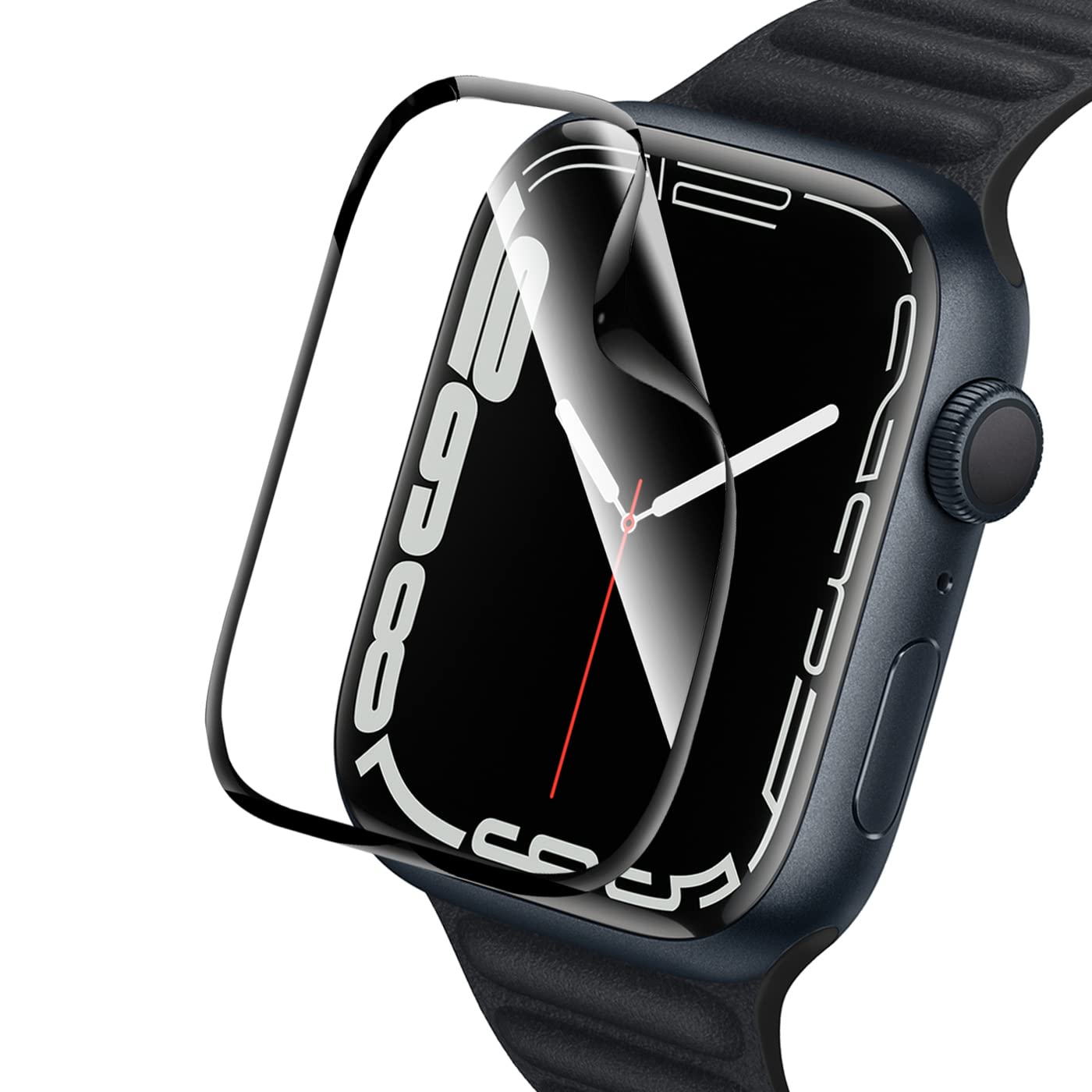 **WAMOY 3D Soft Screen Protector for Apple Watch Series 7 45mm - Clear Cover with Black Edge (2-Pack) - Scratch-Resistant & Bubble-Free - Perfect for Workouts, Swimming & Daily Wear**