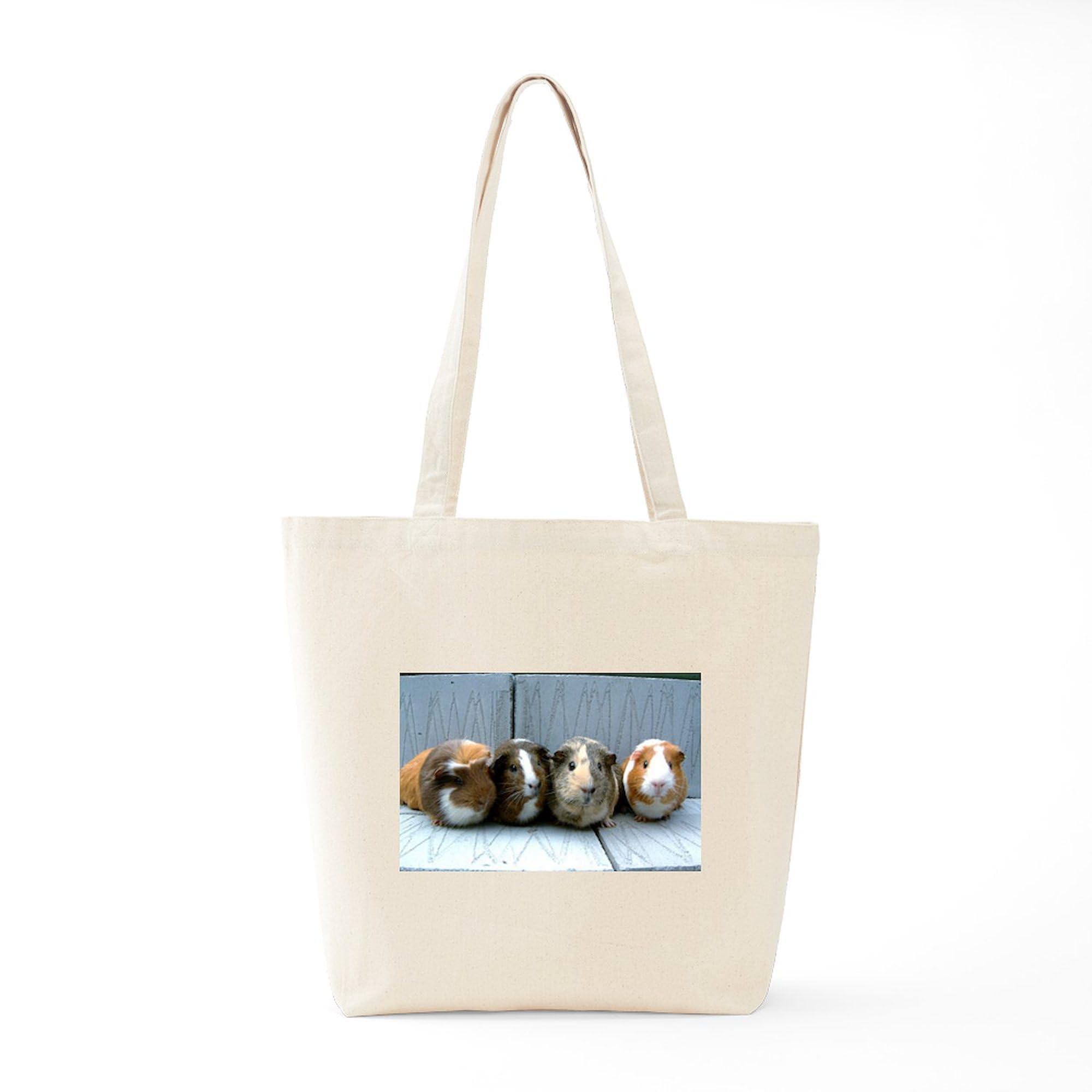 Guinea Pig Tote Bag - Natural Canvas Reusable Shopping Bag for Groceries, Beach & Everyday Use | Eco-Friendly Cotton Tote with Cute Animal Design