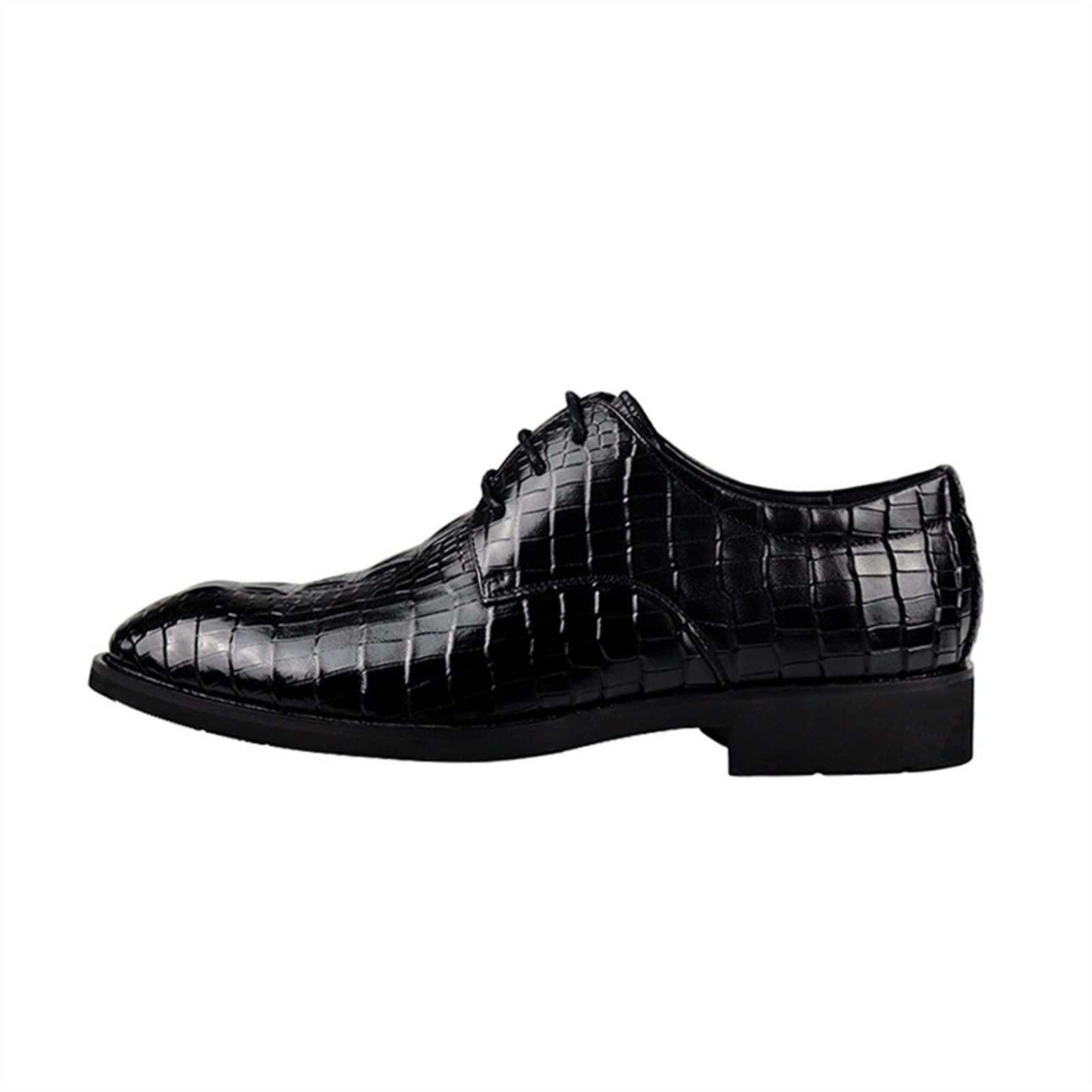 Men's Leather Dress Shoes - Oxford Lace Up Derby Shoes with Burnished Toe | Non-Slip Sole for Wedding & Formal Occasions | Classic Business & Office Wear