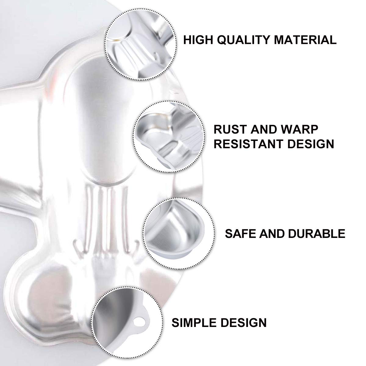 DOITOOL Airplane Cake Mold - Creative Cartoon Plane Baking Pan, Aluminum Alloy Aircraft Bakeware for DIY Cakes (Silver) | Perfect for Birthday Parties, Baby Showers & Aviation-Themed Desserts