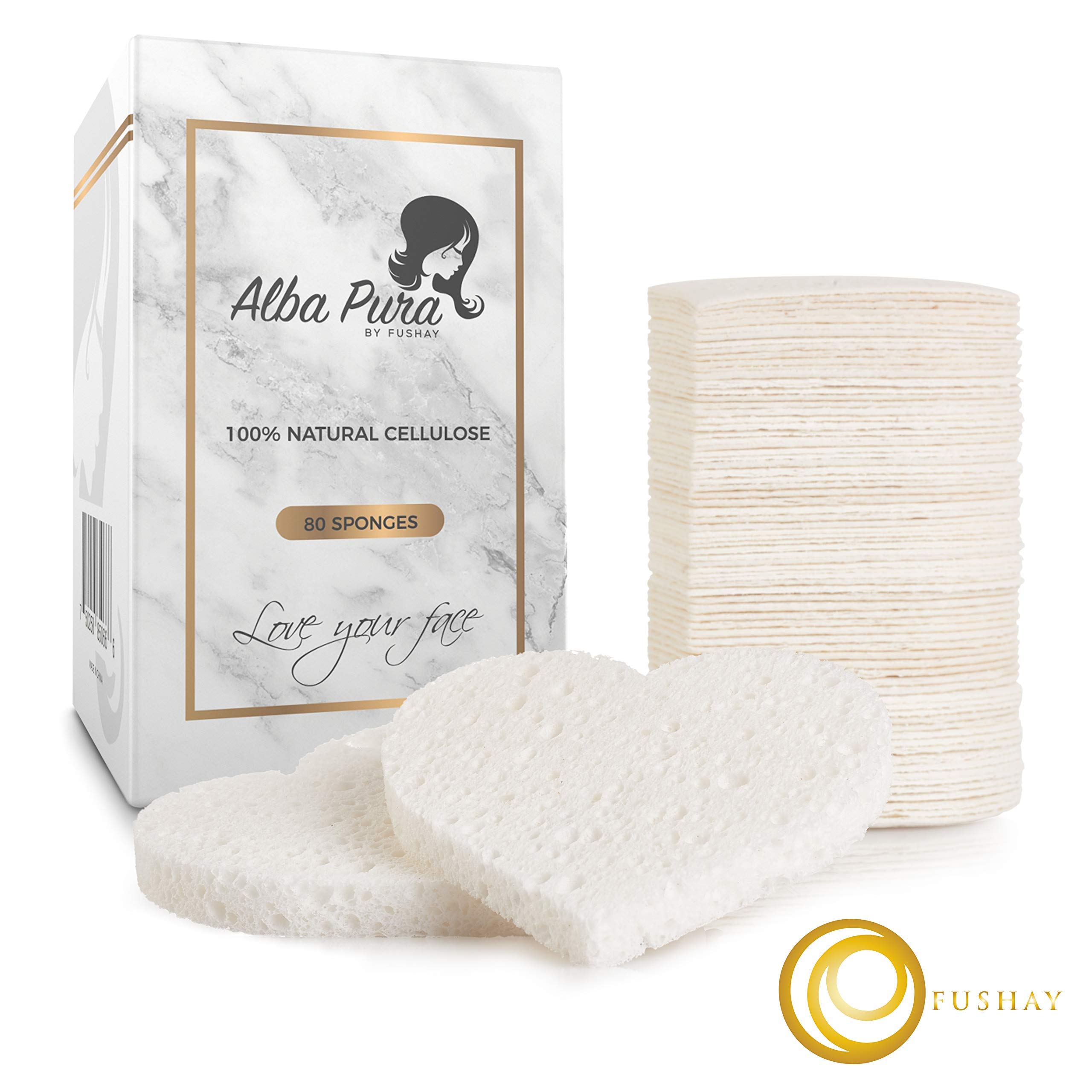 Natural Cellulose Facial Sponges for Sensitive Skin - Gentle Exfoliating & Makeup Removal Sponge, Hypoallergenic Deep Cleaning Professional Beauty Tool | Perfect for Daily Face Cleansing, Spa Treatments & Travel Skincare Routine