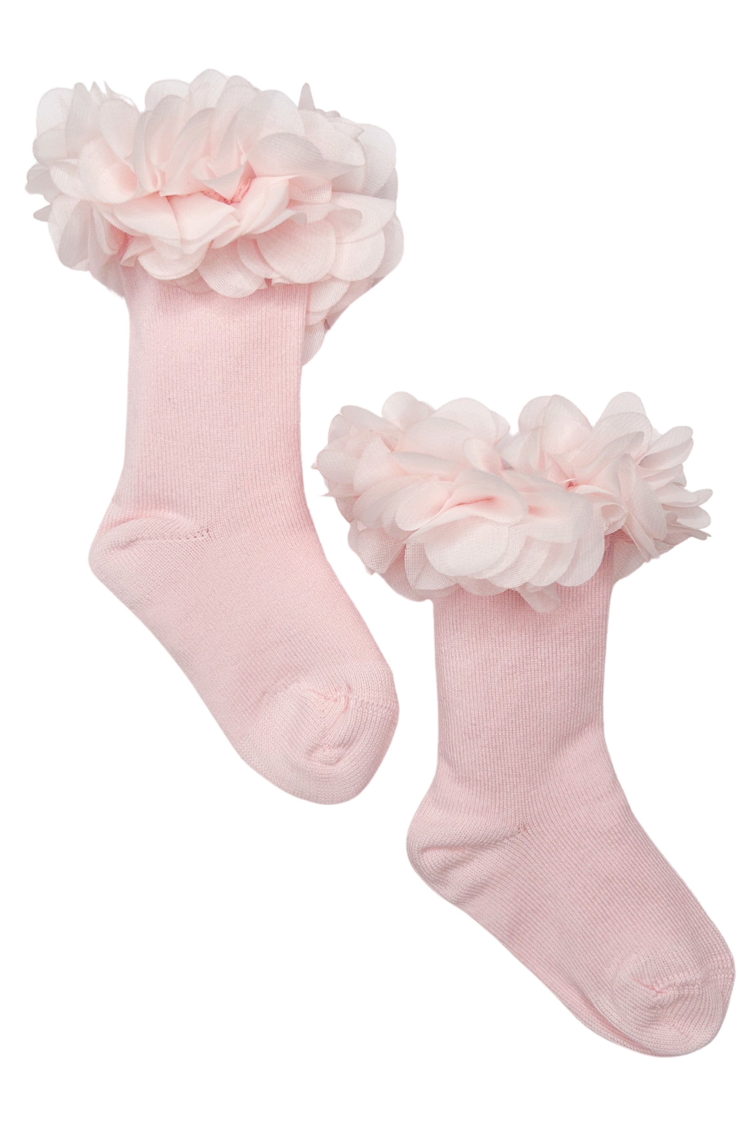 Pink Floral Baby Tutu Knee High Socks for Girls - Cute Ballet Dance & Party Outfit Accessories