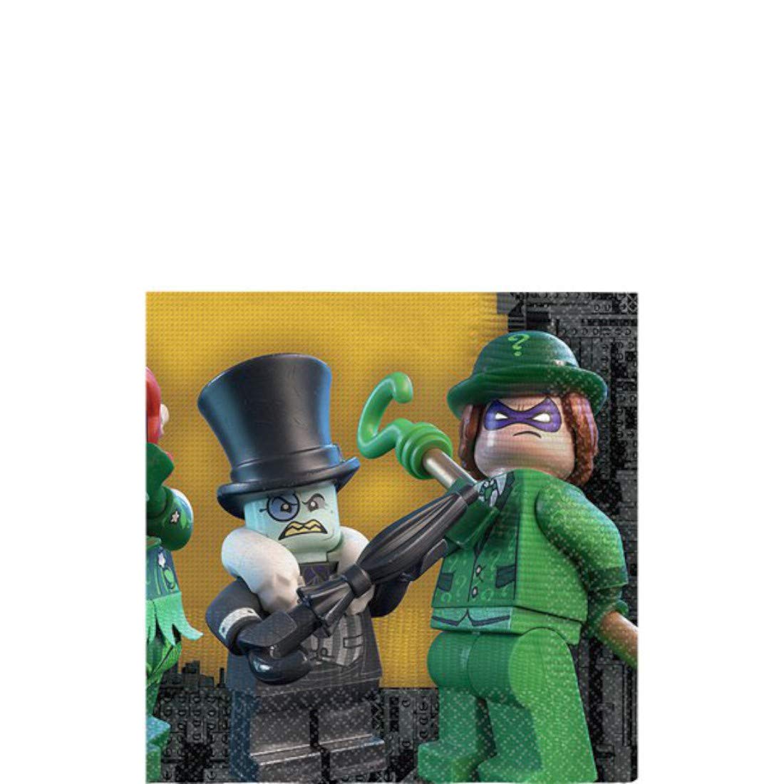 Lego Batman Beverage Napkins - 50 Count Paper Party Napkins for Birthday, Baby Shower & Wedding Favors - Fun Superhero Themed Drink Napkins for Kids & Adults
