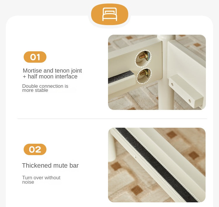 Solid Pine Wood Bed - Nordic Light Luxury White Bed Frame for Master Bedroom, Guest Room & Modern Home Decor