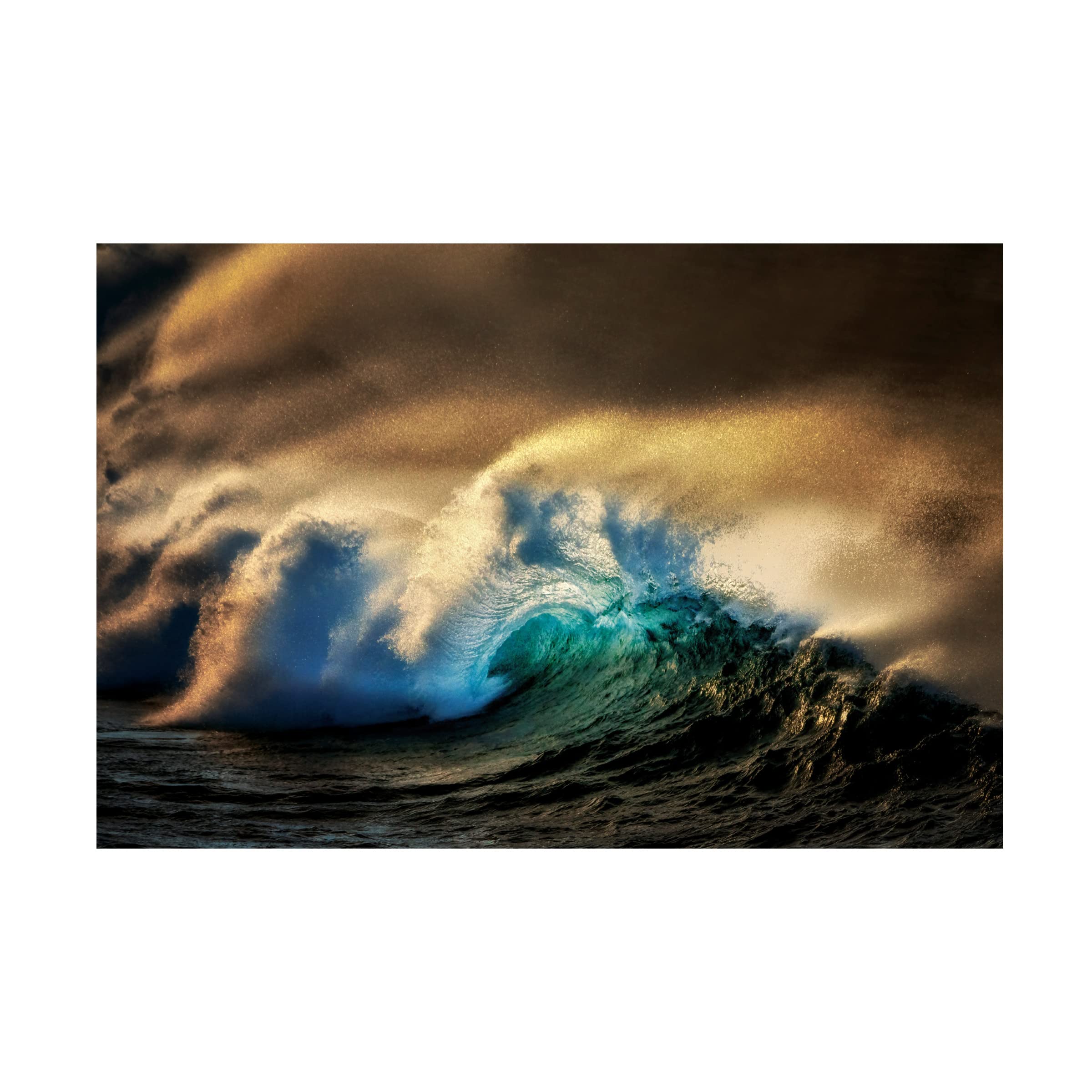 Trademark Fine Art 'Off Shore Wind 2' Canvas Wall Art by Dennis Frates - Ocean Wave Painting for Beach House Decor, Living Room & Office Wall Art