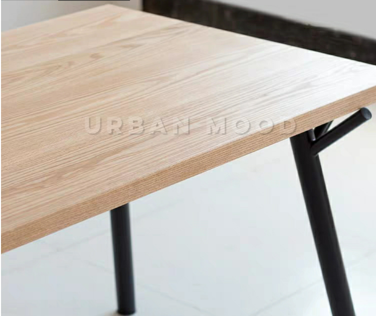 HAZEL Modern Industrial Solid Wood Study Desk - Sturdy Writing Table for Home Office, Study Room & Workspace - Perfect for Remote Work, Online Classes & Crafting