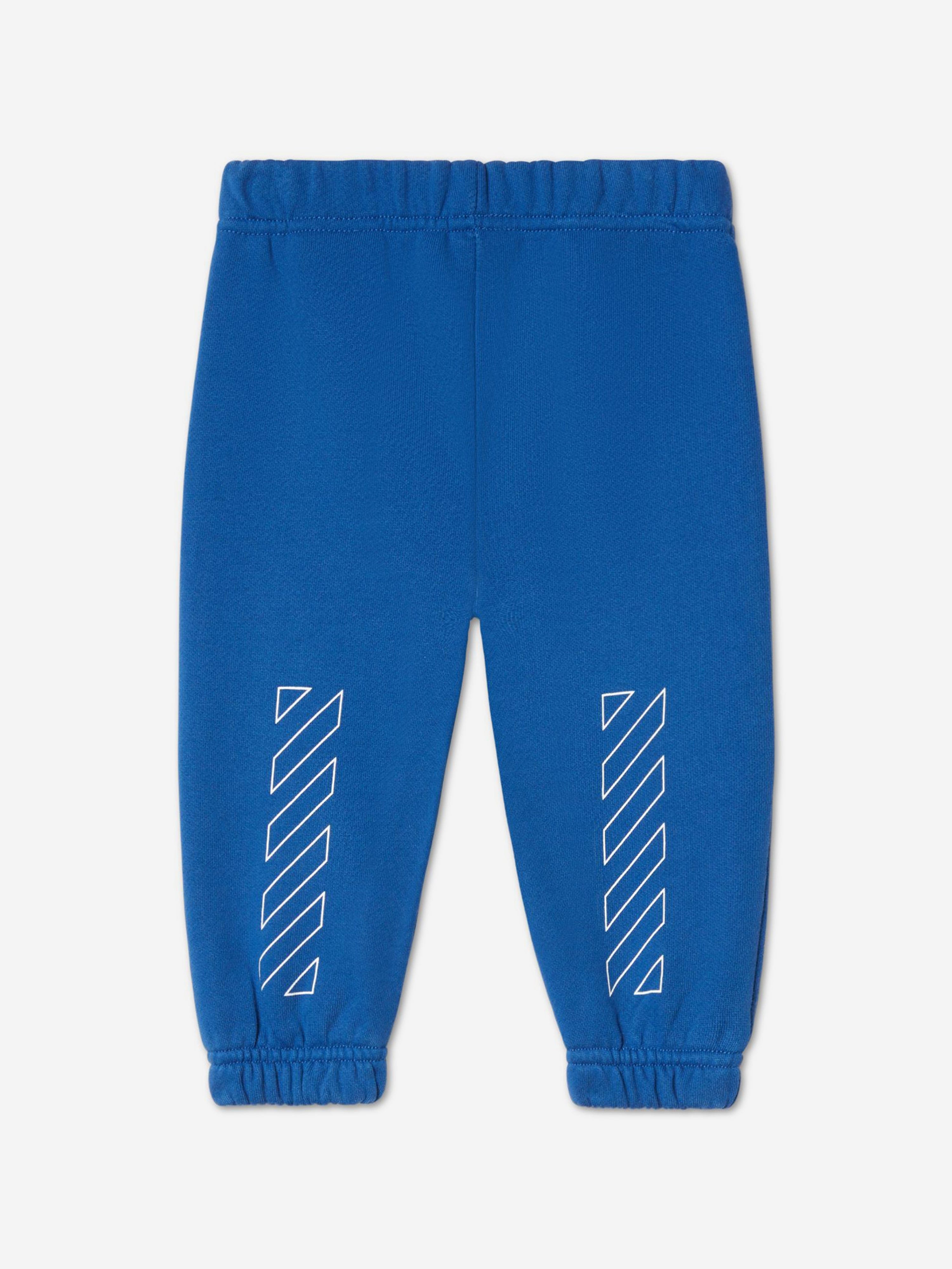 Baby Boys Bookish Diagonal Joggers in Blue - Comfortable & Stylish Pants for Playtime, Outings & Everyday Wear