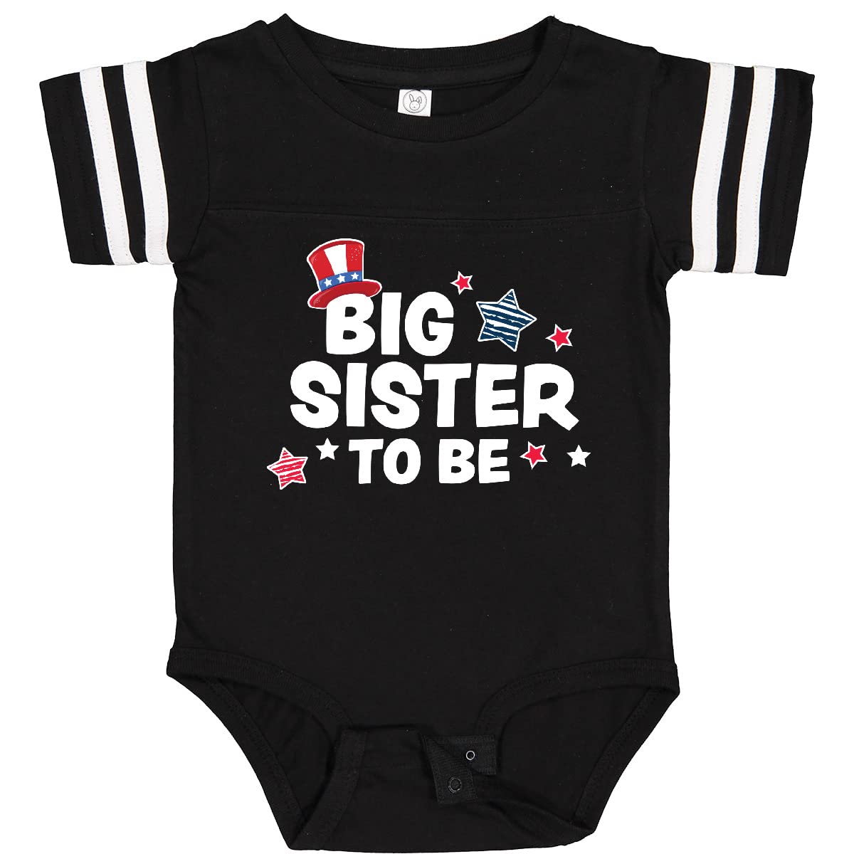 Inktastic Big Sister to Be with Stars Baby Bodysuit - Cute Pregnancy Announcement & Newborn Outfit for Sibling Bonding