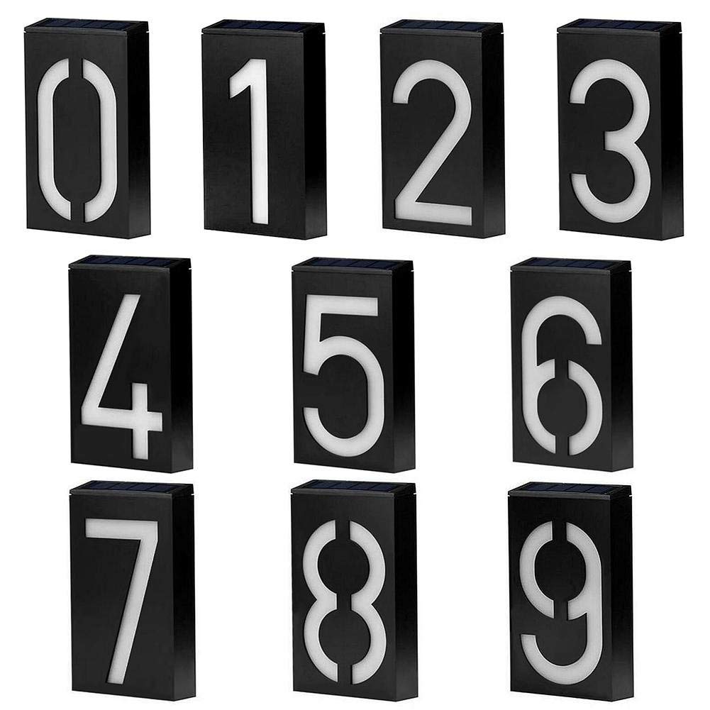 **Solar Powered LED House Numbers for Outdoor - Weatherproof Address Plaque for Garden, Yard, and Wall - Illuminated Digital Display for Home & Street Visibility (Perfect for Nighttime & Low-Light Areas)**    *(Use Cases: Enhances curb appeal, improves nighttime address visibility for deliveries/guests, ideal for homes, apartments, and businesses with outdoor numbering needs.)*