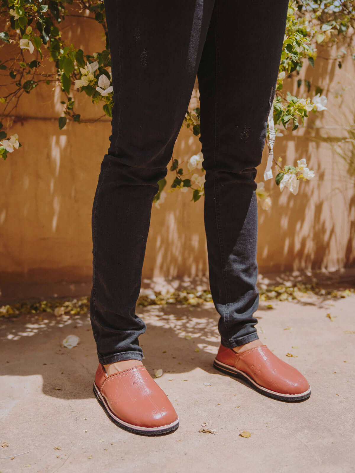 Authentic Moroccan Berber Babouche Slippers - Handmade Leather Comfort Shoes in Terracotta Color | Perfect for Home, Lounge & Cultural Fashion