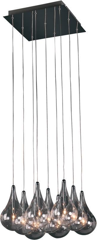 14W Larmes 9-Light Modern Pendant Lighting Fixture in Polished Chrome - Perfect for Dining Room, Kitchen Island or Foyer Decor