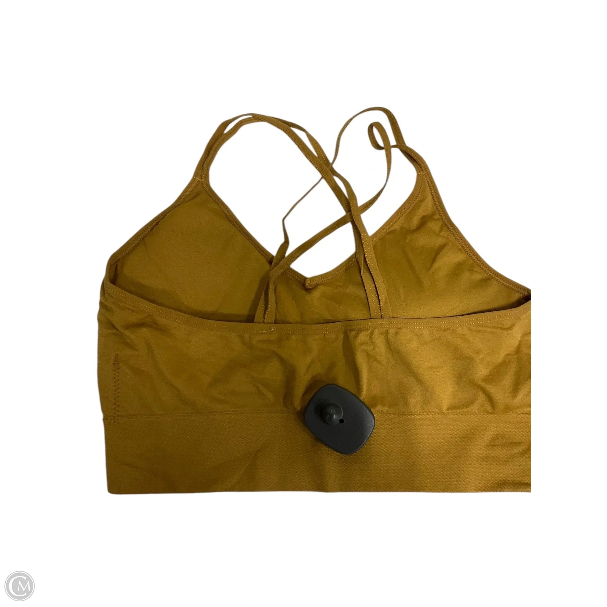 Danskin Women's XL Yellow Athletic Sports Bra - High Support Workout Top for Running, Yoga & Gym