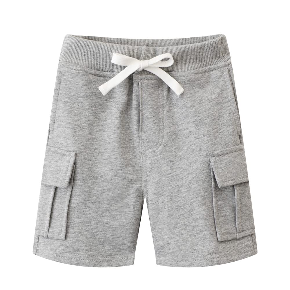 DINGDONG'S CLOSET Boys' Drawstring Cargo Shorts for Toddlers - Comfortable Elastic Waist, Multiple Pockets - Perfect for Outdoor Play, Summer Camp & Casual Wear