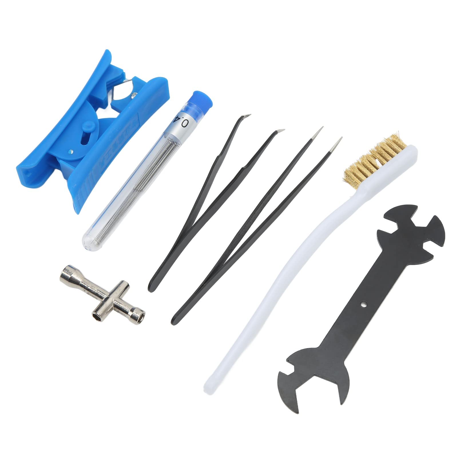 7Pcs 3D Printer Nozzle Cleaning Kit - Includes Tweezers, Brush & Wrench Tools for Ender 3, CR-10, Anycubic | Essential Maintenance Set for Smooth 3D Printing & Filament Removal