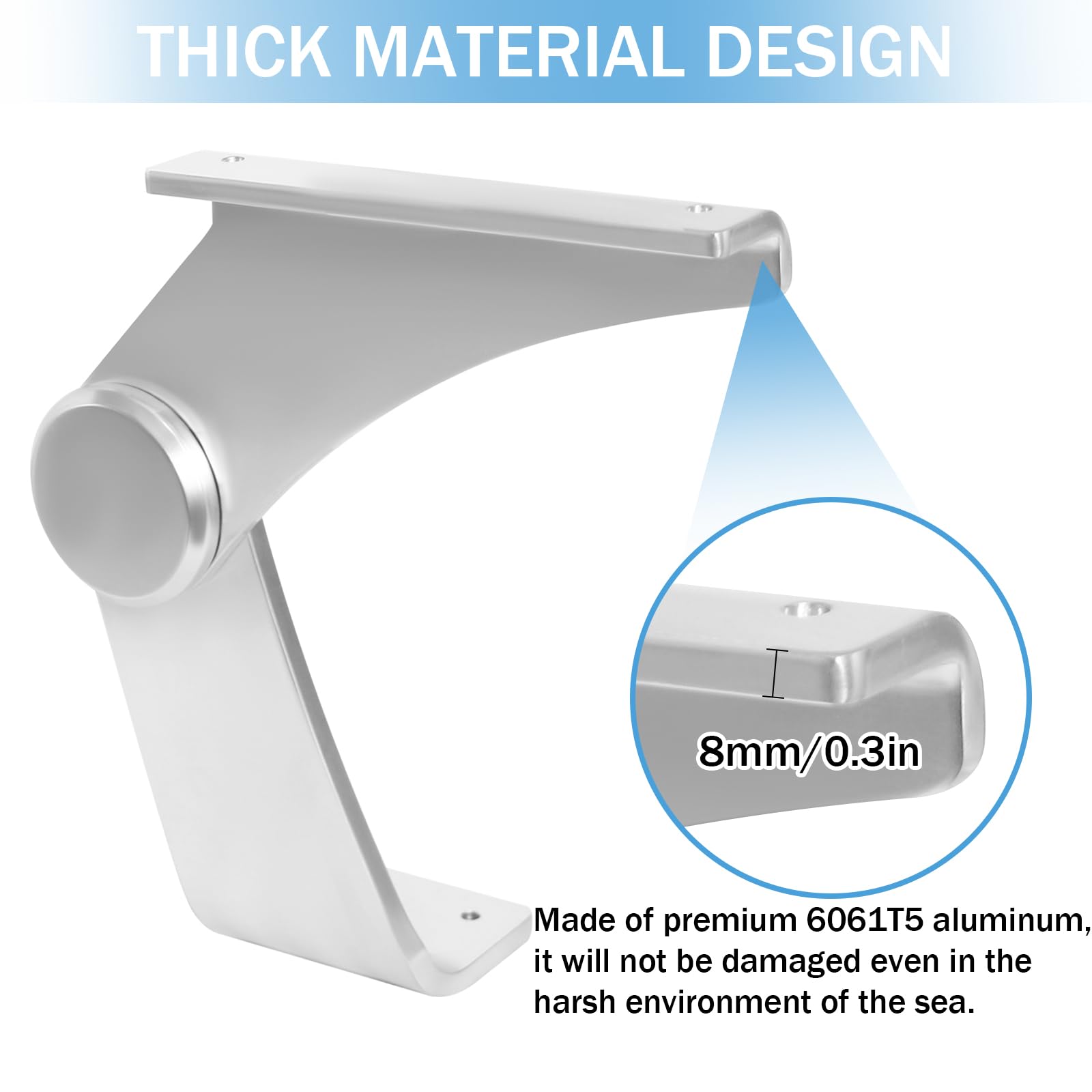 **Aluminum Boat Pivot Flip-Up Armrest Set - 80° Rotation, Left & Right Pair - Durable Marine Seat Hinge for Fishing Boats & Yachts**
