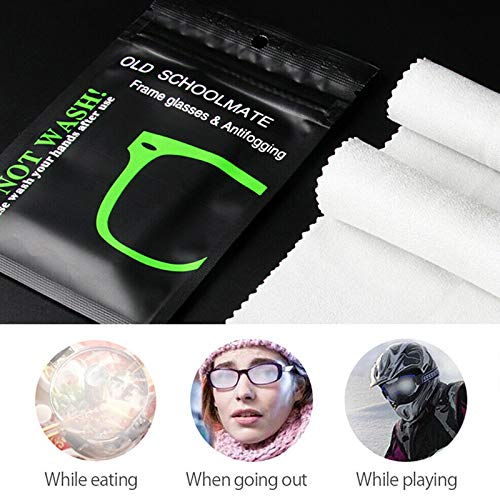 Arinda 1/5 Pack Reusable Anti-Fog Wipes for Glasses - Premium Suede Defogger Cloth for Eyewear - Perfect for Sports, Swimming & Cold Weather Use