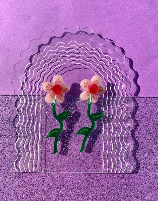 Not Picasso Wavy Daisy Earrings - Unique Boho Floral Dangle Earrings for Women | Perfect for Summer, Festivals & Boho Fashion