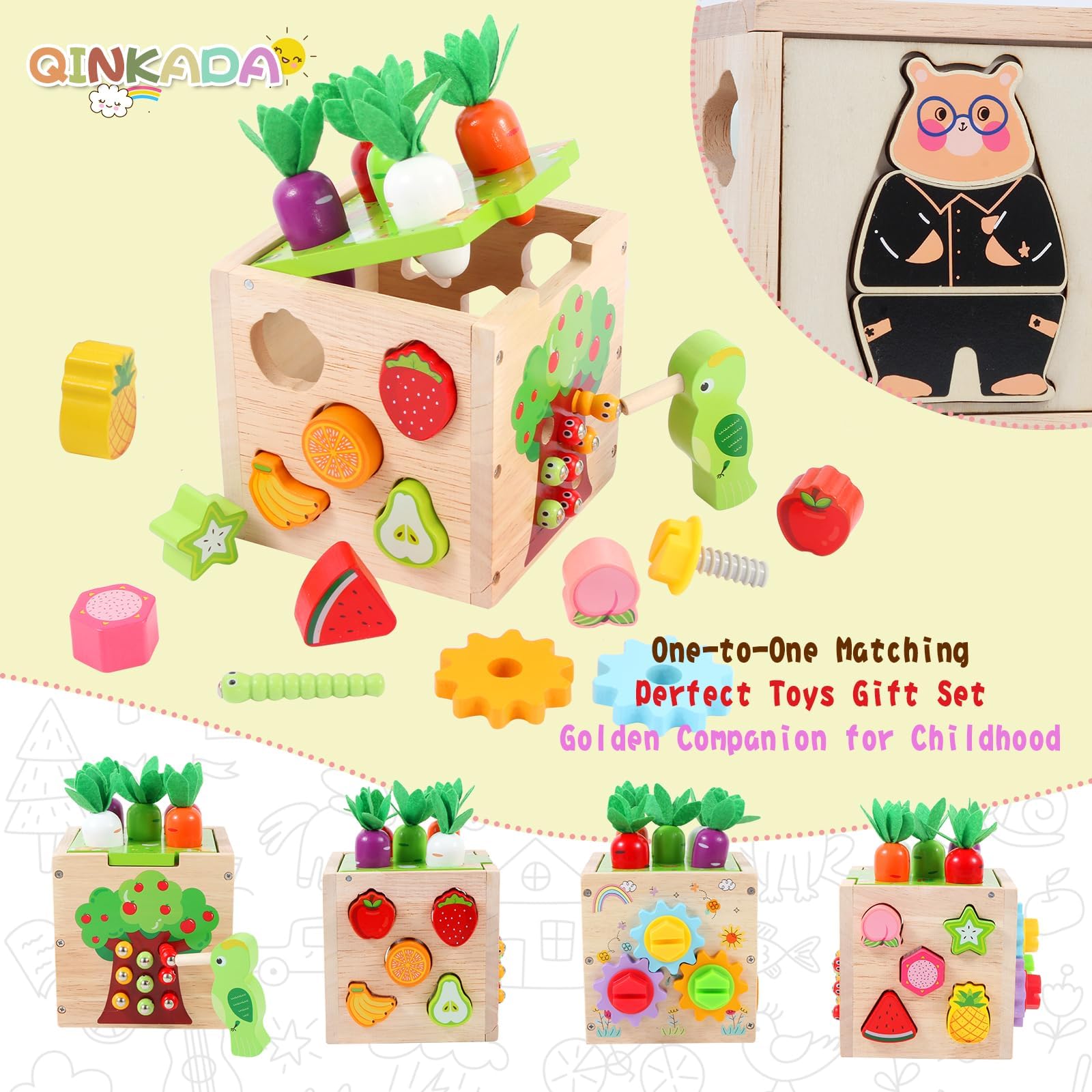 **Wooden Garden Toy Set - Montessori Toddler Toys for Boys & Girls, Fine Motor Skills Learning Game, Preschool Educational Wooden Toys for Kids - Perfect for Indoor & Outdoor Play, Classroom & Home Learning**