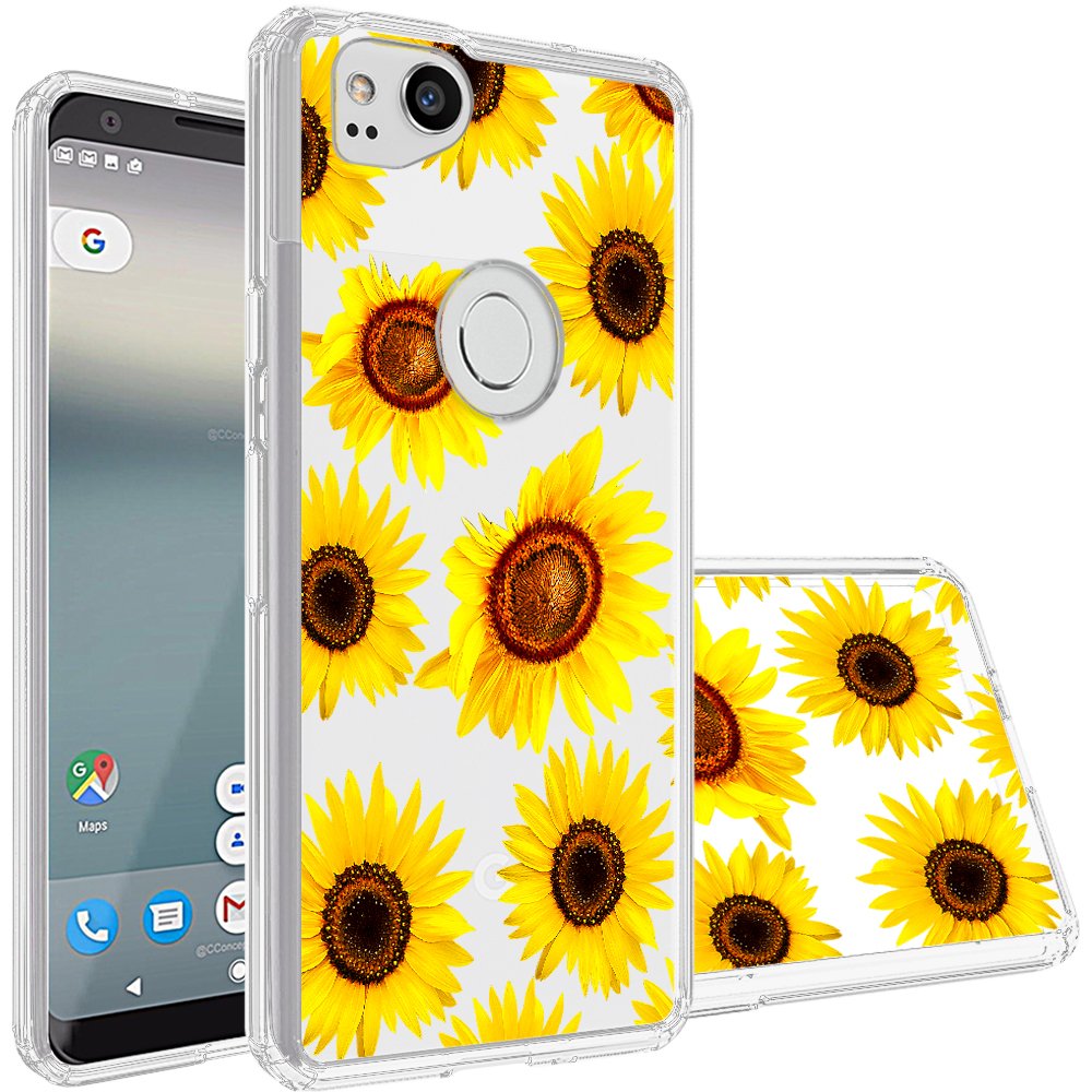 **Google Pixel 2 Case - Shockproof & Anti-Scratch Phone Cover with Glossy Blossoming Sunflower Design | Perfect for Everyday Protection & Style**