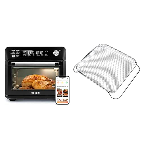 COSORI 12-in-1 Air Fryer Toaster Oven with Convection & Air Fryer Basket - 26QT Large Capacity, Digital Display, 1800W, Stainless Steel (CTO-AB201-SUS) - Perfect for Baking, Roasting, Broiling & Healthy Frying at Home
