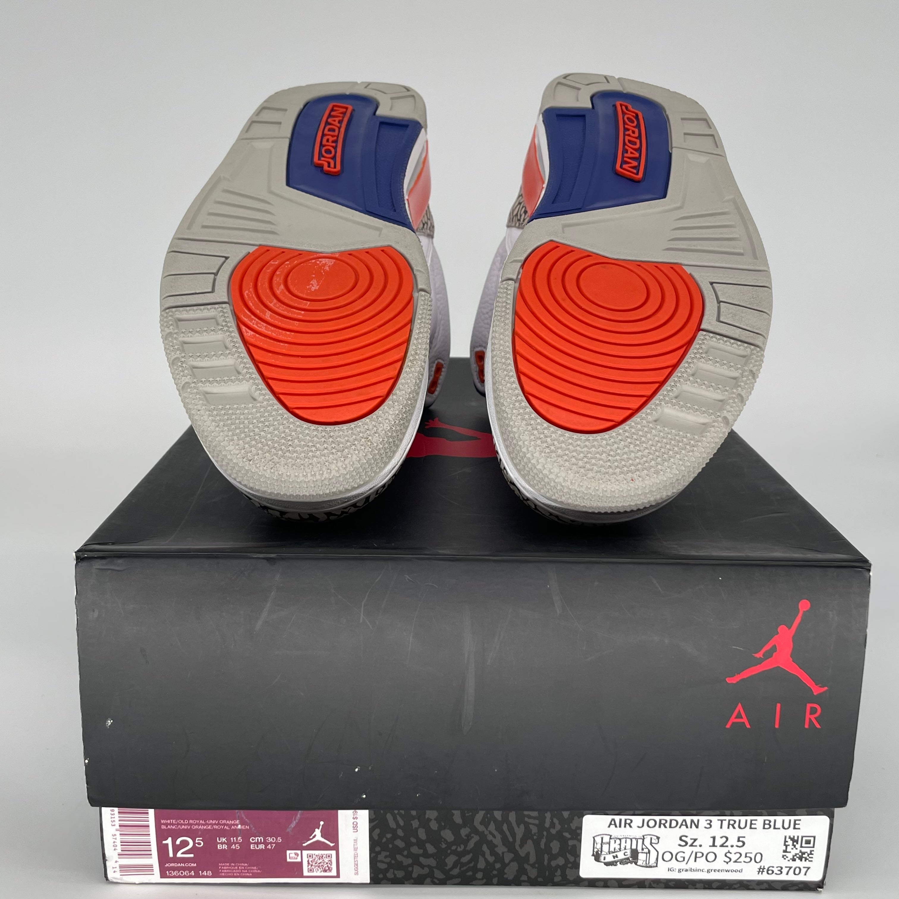 AIR JORDAN 3 KNICKS Retro Basketball Shoes Men's Size 12.5 - Style 136064-148 | Authentic Sneakers for Streetwear, Sports & Casual Outfits